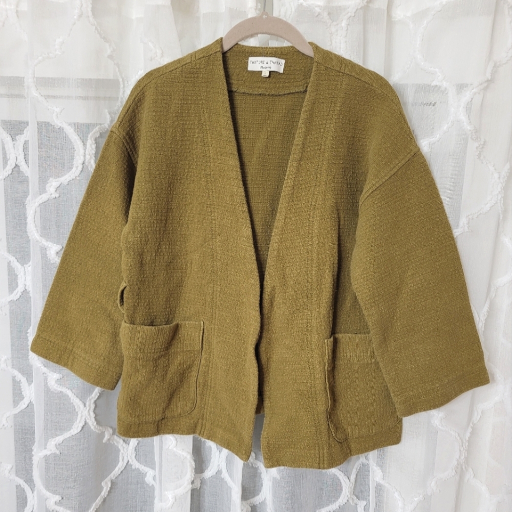 Madewell Texture and Thread Green Wrap Jacket with Pockets